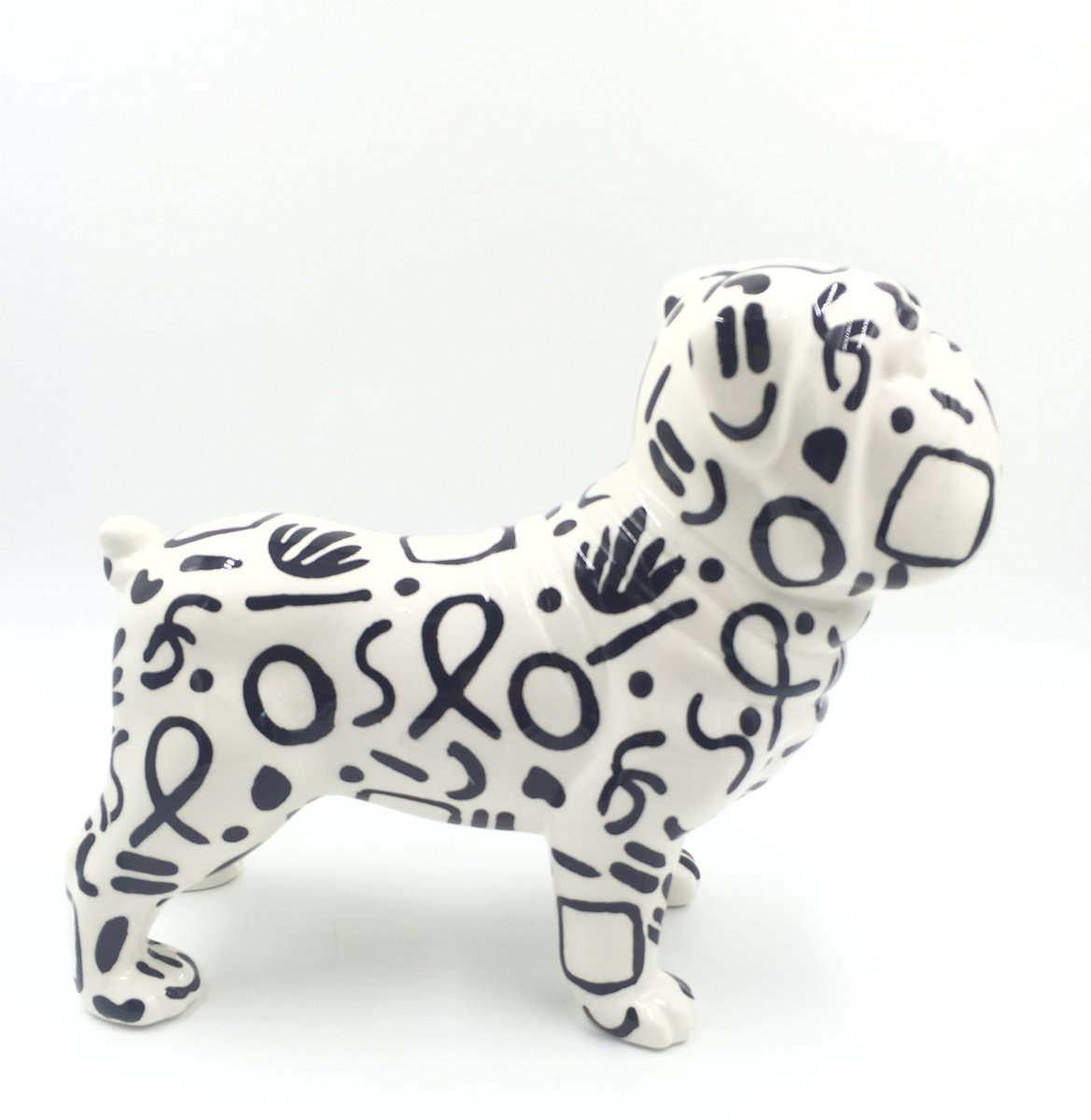 Engelse Bulldog Big Max decoratie | hond - zwart-wit mix & match | Pomme pidou